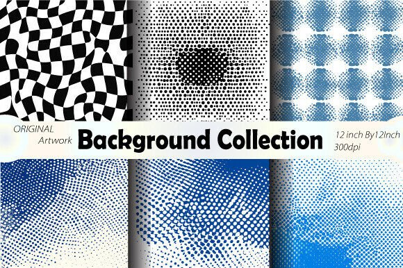 Abstract Seamless Halftone Pattern Set