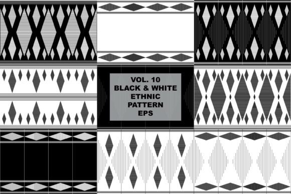 Black and White Rhombus Ethnic. Vol. 10: A Versatile Design Resource