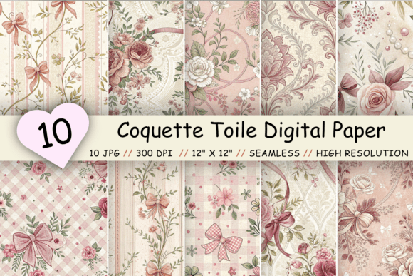 Coquette Toile Digital Paper Pack