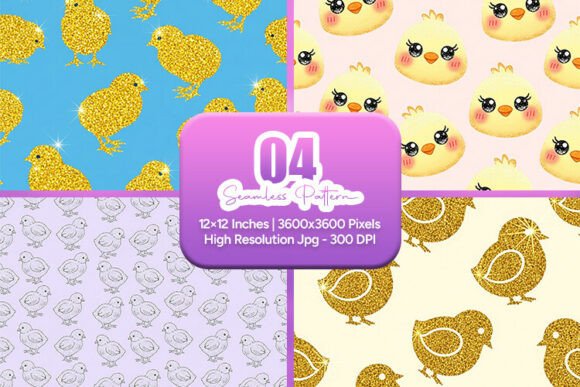 Cute Easter Chick Seamless Pattern