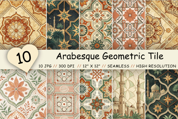 Exploring the Versatility of Arabesque Geometric Tile Digital Paper