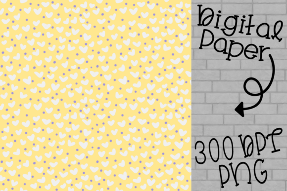 Heart Yellow Digital Paper, Seamless