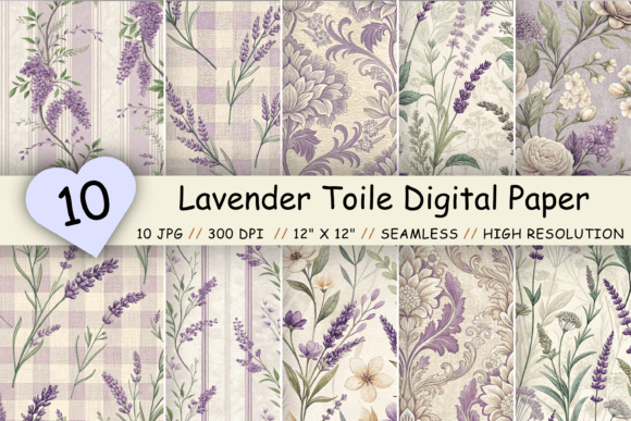 Lavender Toile Digital Paper Pack, Vinta: A Versatile Tool for Creative Projects
