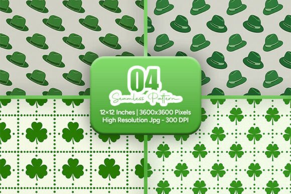 Leprechaun Hat Clover Seamless Pack