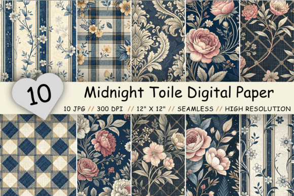 Midnight Toile Digital Paper Pack: A Comprehensive Overview
