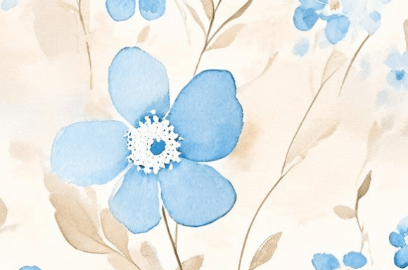 Soft Blue Watercolor Floral Pattern Coll: A Timeless Addition to Creative Projects