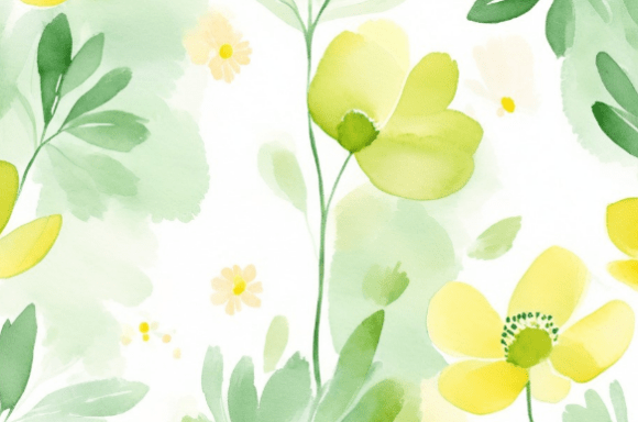 Soft Green Yellow Watercolor Floral Pa: A Delicate Collection for Modern Creativity