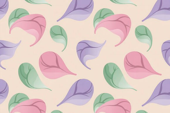Soft Lavender Multi Leaf Pattern