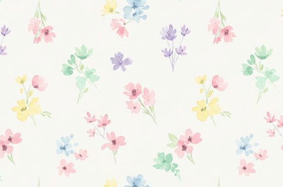 Soft Pastel Watercolor Floral Seamless P
