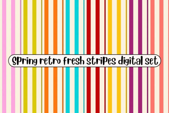 Spring Retro Fresh Stripes Digital Set: A Vibrant Addition to Your Creative Projects