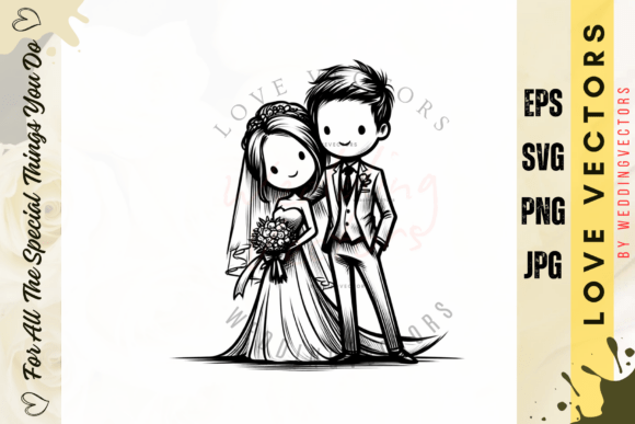 Vintage-Style Wedding Vectors: Capturing Timeless Love with C2878